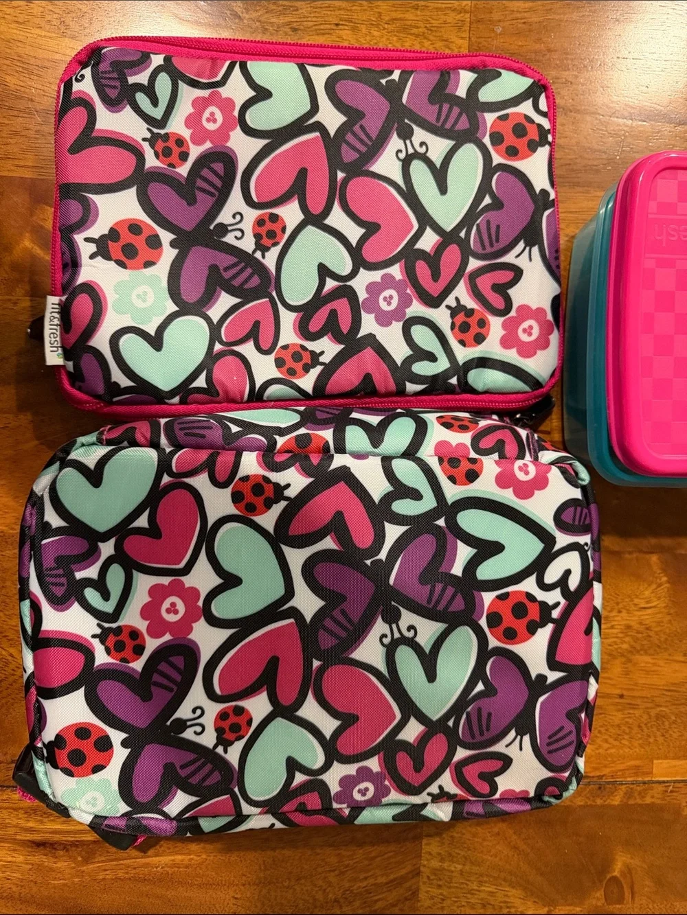 Kids Pink Butterfly & Ladybug Lunch Bag